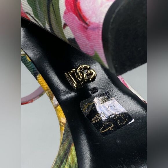 Dolce & Gabbana floral-print gabardine platform sandals size 38 - Picture 13 of 13